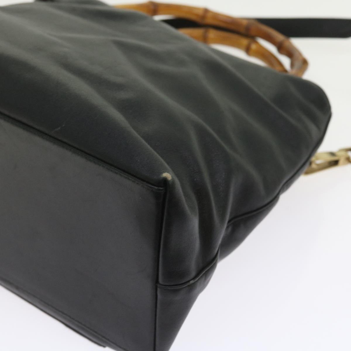 GUCCI Bamboo Shoulder Bag Leather 2way Black 54020