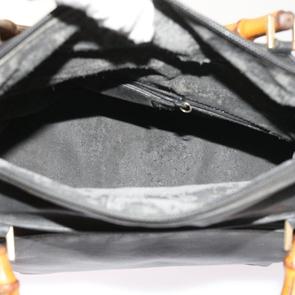 GUCCI Bamboo Shoulder Bag Leather 2way Black 54020