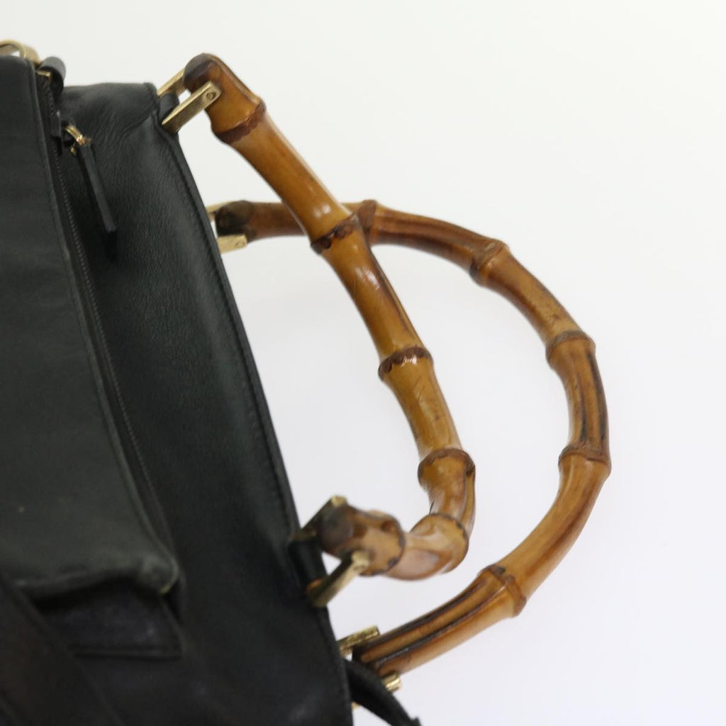 GUCCI Bamboo Shoulder Bag Leather 2way Black 54020