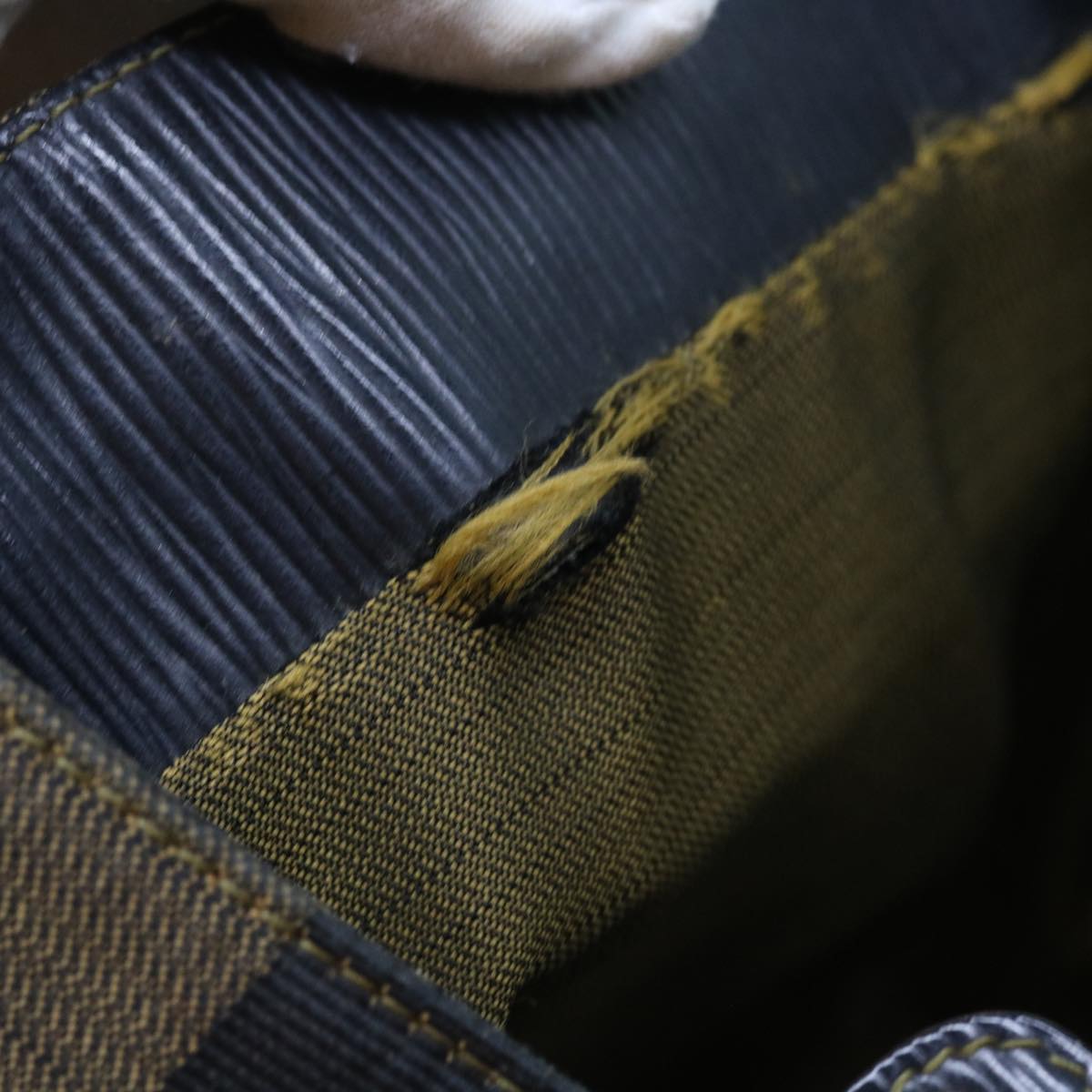 FENDI Pecan Canvas Hand Bag Black Brown 54107