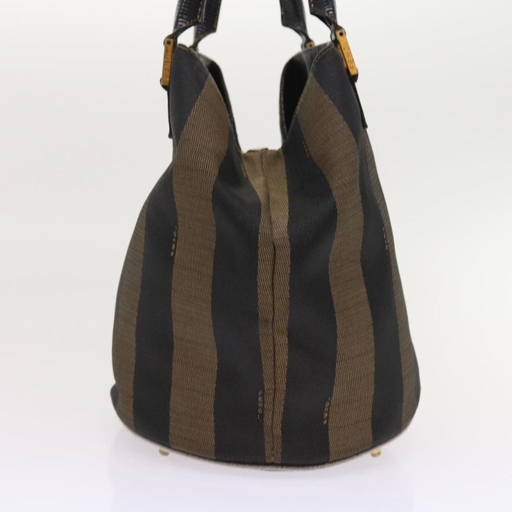 FENDI Pecan Canvas Hand Bag Black Brown 54107