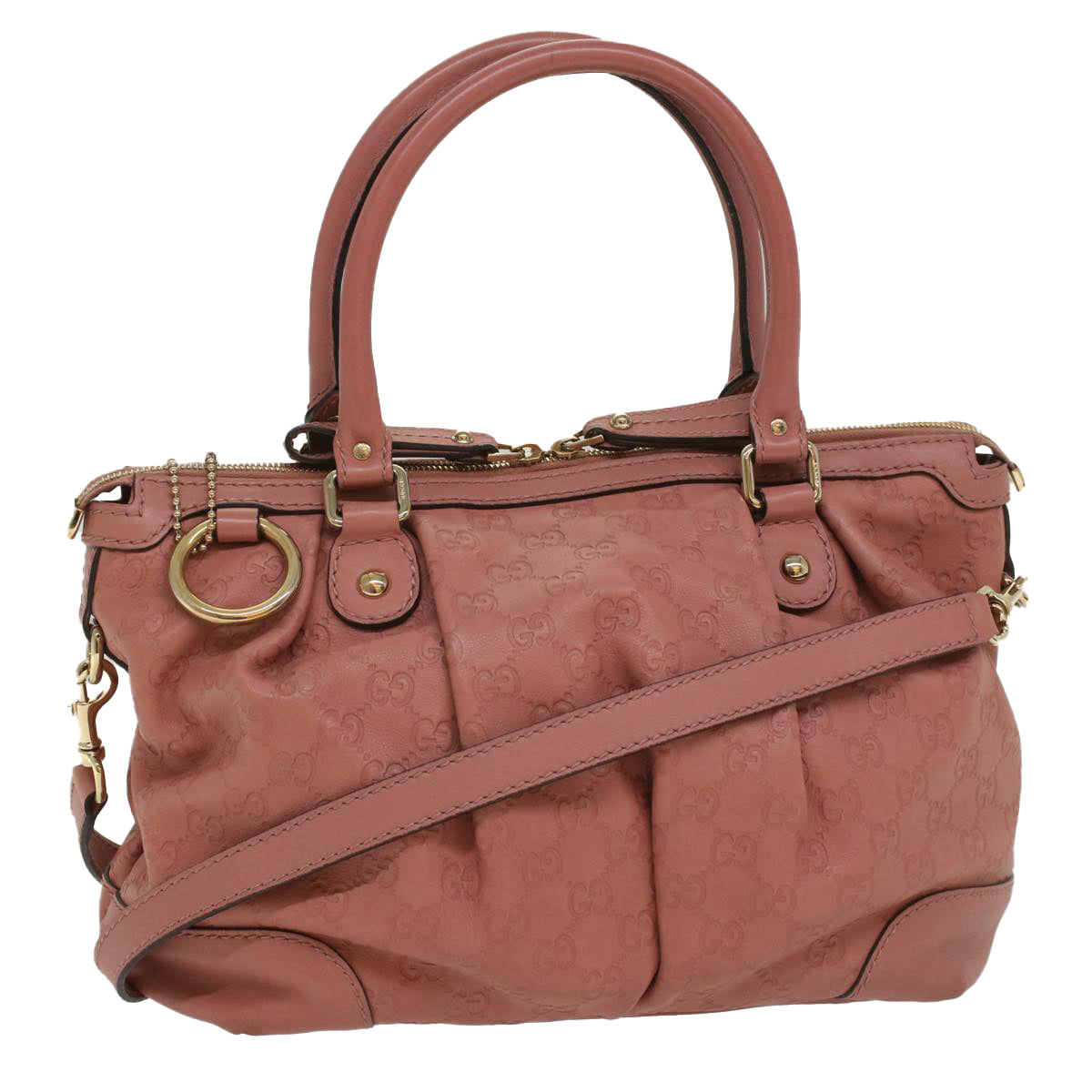 GUCCI GG Canvas Guccissima Hand Bag 2way Pink 247902 54115