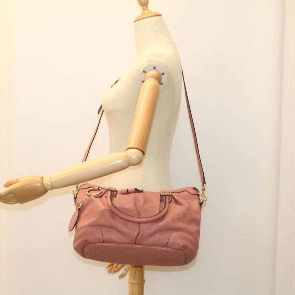 GUCCI GG Canvas Guccissima Hand Bag 2way Pink 247902 54115