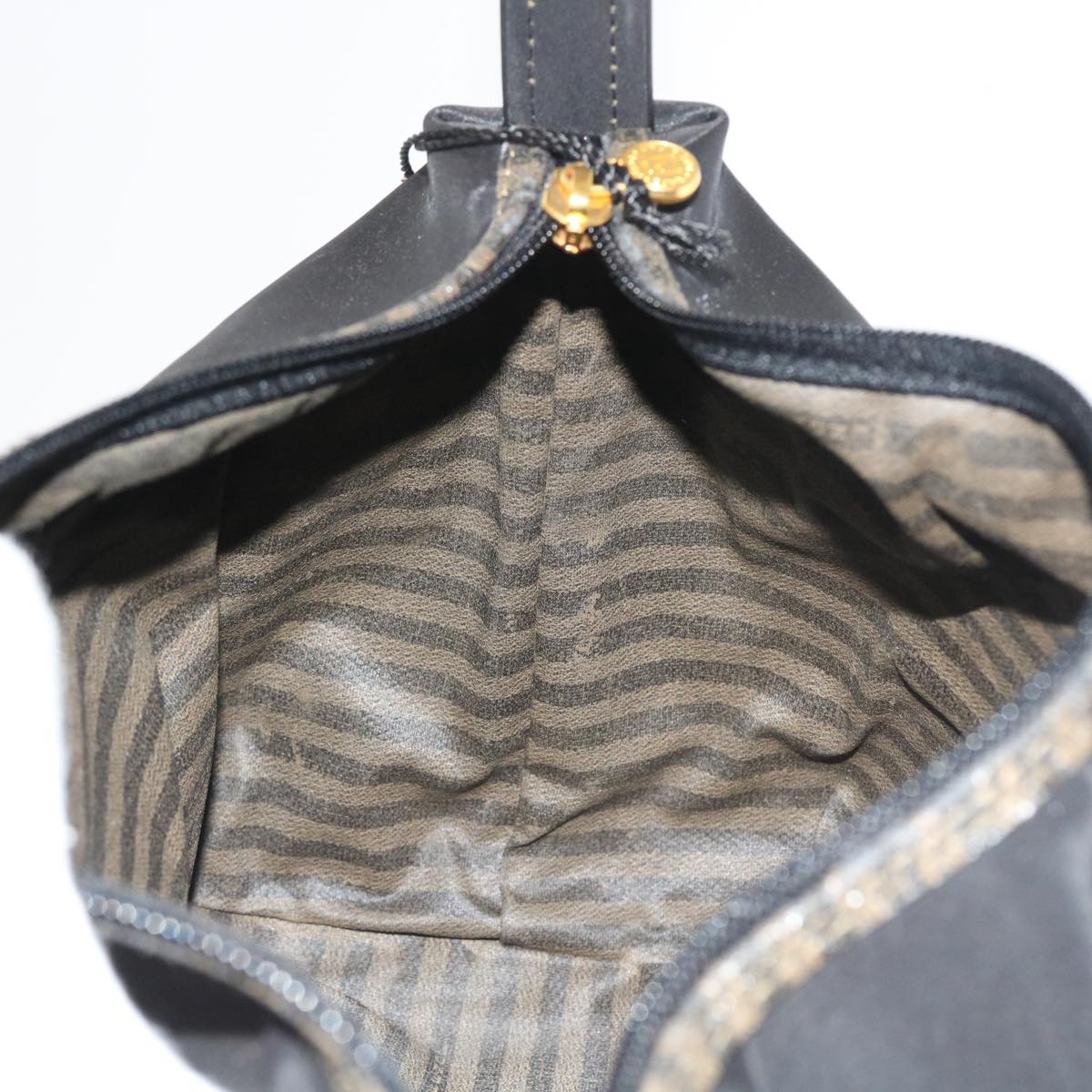 FENDI Pouch Pecan Canvas Black 54116
