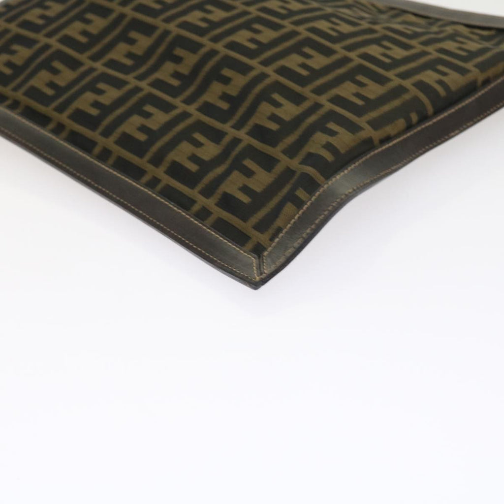 FENDI Zucca Canvas Pouch Black Brown 54125
