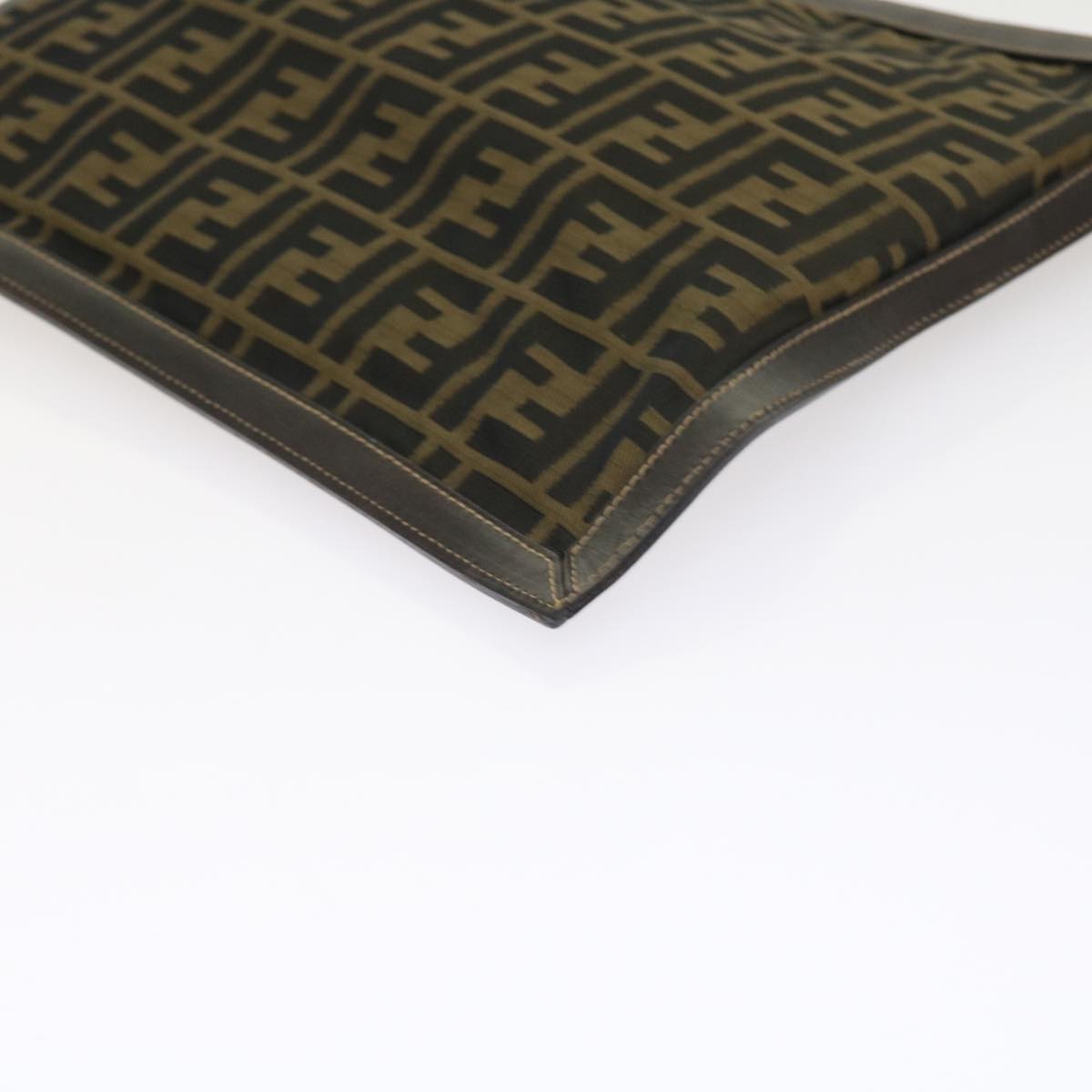FENDI Zucca Canvas Pouch Black Brown 54125