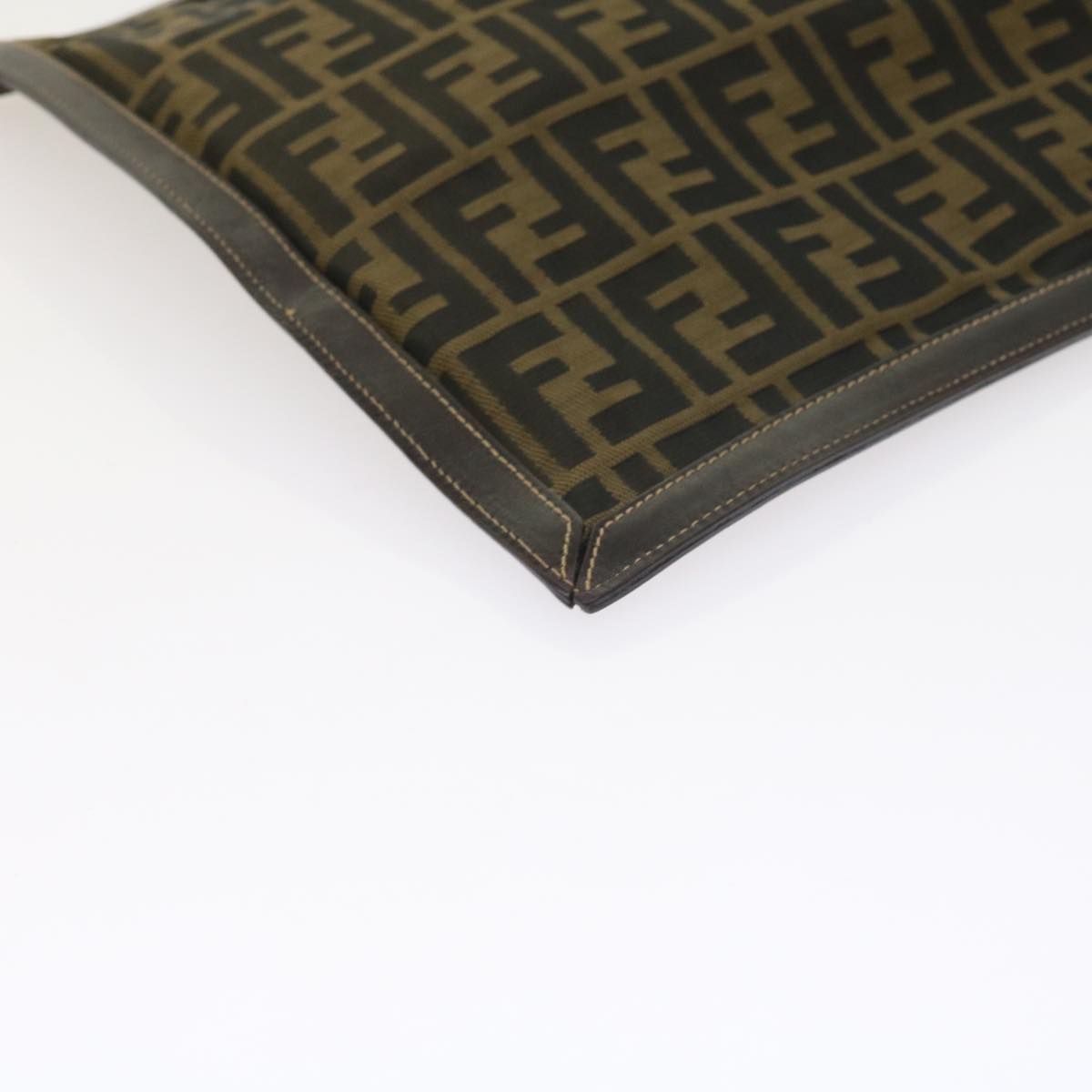 FENDI Zucca Canvas Pouch Black Brown 54125