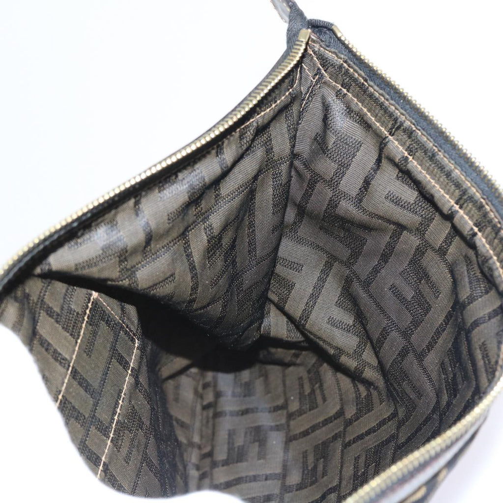FENDI Zucca Canvas Pouch Black Brown 54125