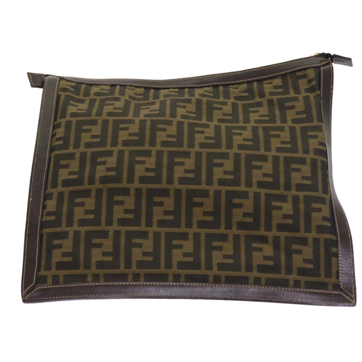 FENDI Zucca Canvas Pouch Black Brown 54125