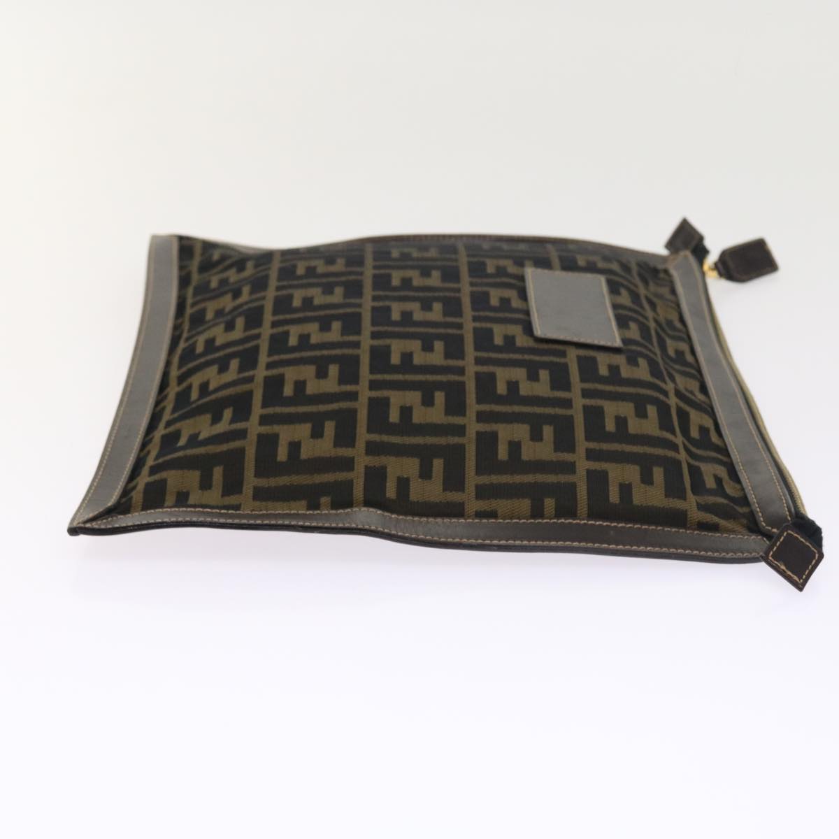 FENDI Zucca Canvas Pouch Black Brown 54125