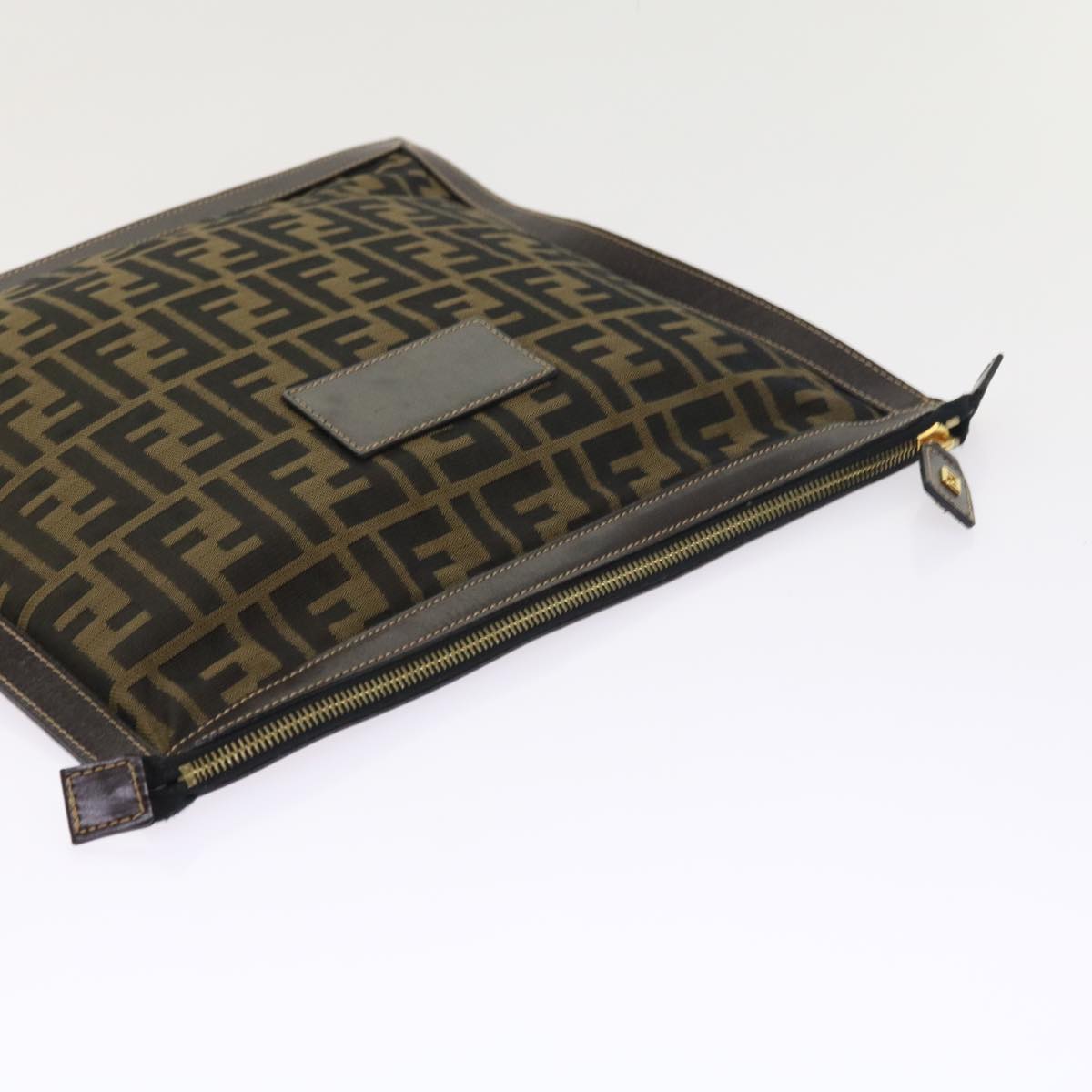 FENDI Zucca Canvas Pouch Black Brown 54125
