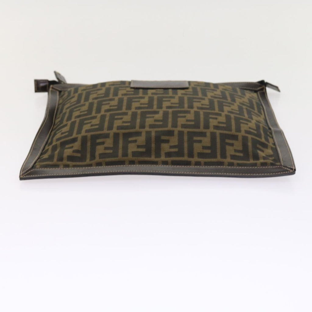 FENDI Zucca Canvas Pouch Black Brown 54125