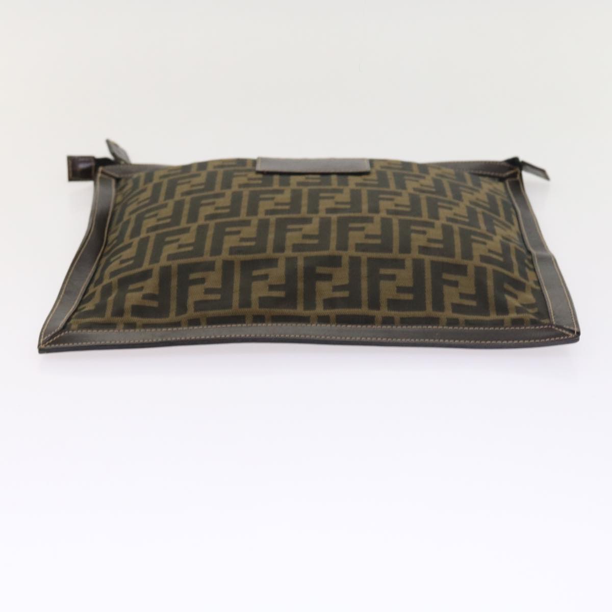 FENDI Zucca Canvas Pouch Black Brown 54125
