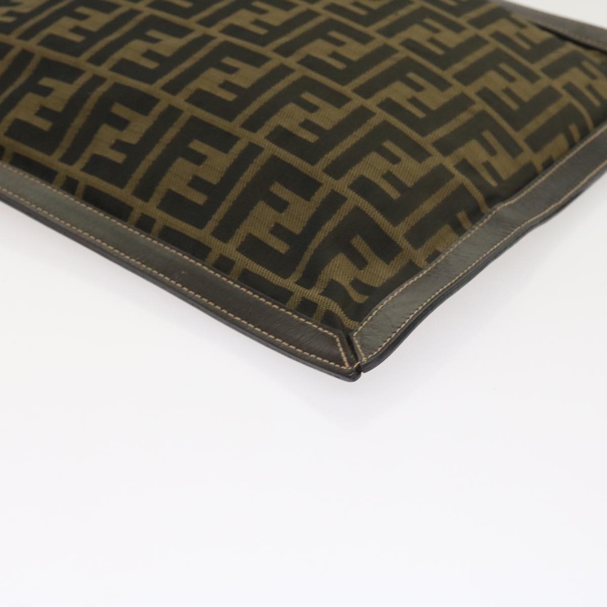 FENDI Zucca Canvas Pouch Black Brown 54125