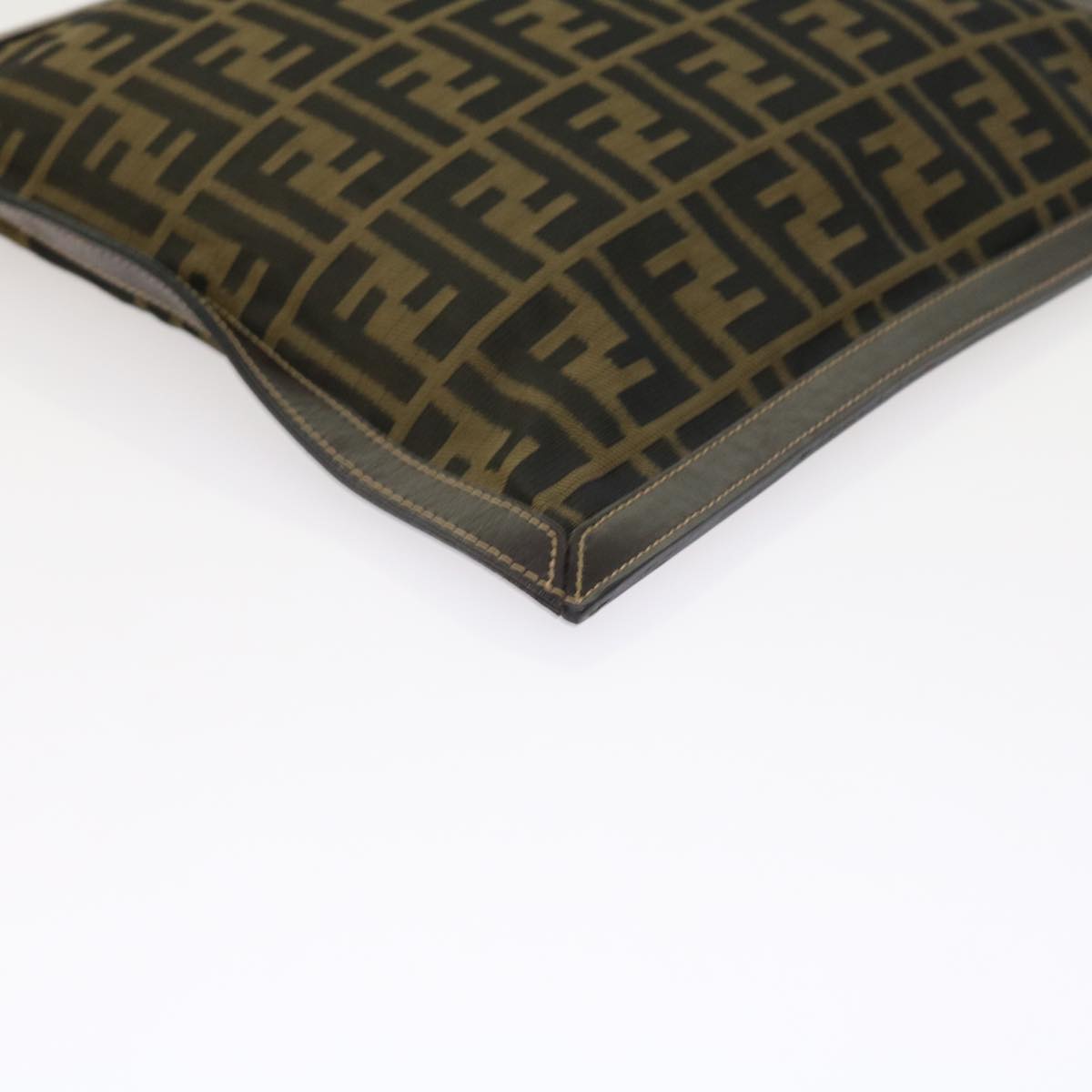 FENDI Zucca Canvas Pouch Black Brown 54125