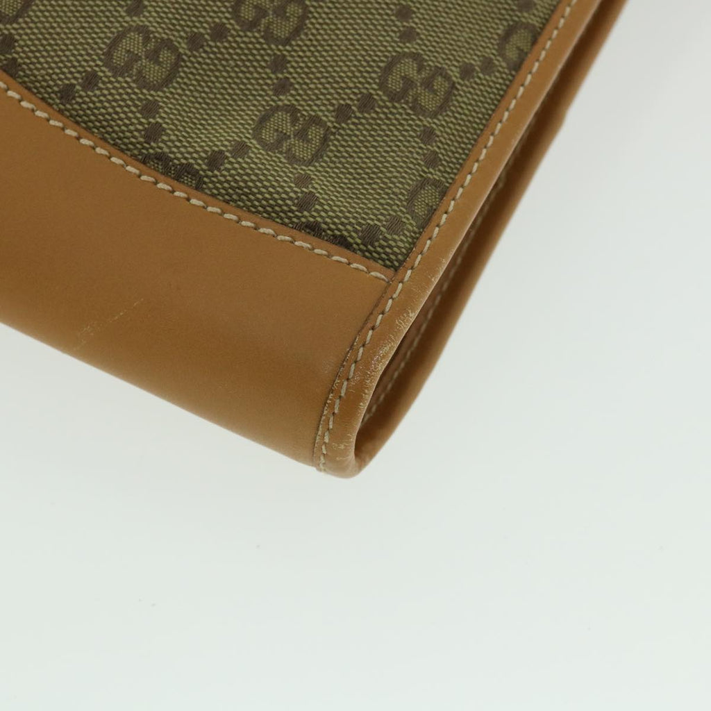 GUCCI GG Canvas Clutch Bag Leather Beige 54130
