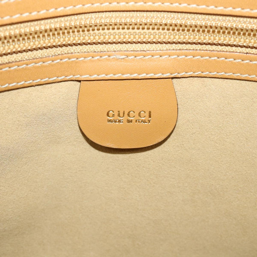 GUCCI GG Canvas Clutch Bag Leather Beige 54130
