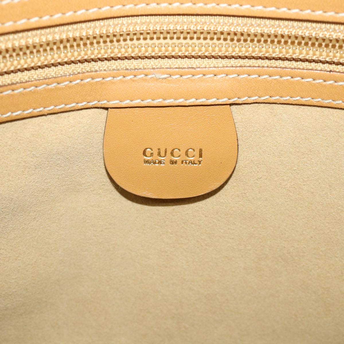 GUCCI GG Canvas Clutch Bag Leather Beige 54130