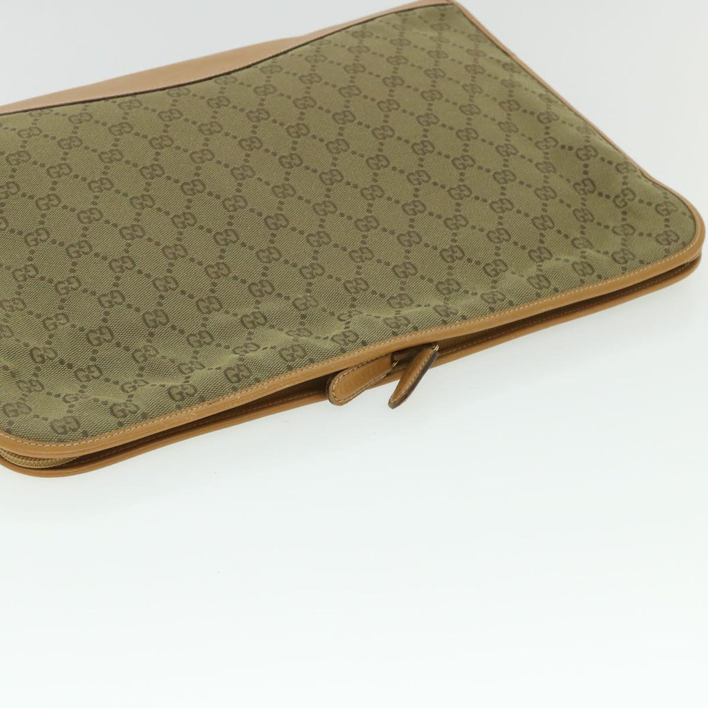 GUCCI GG Canvas Clutch Bag Leather Beige 54130