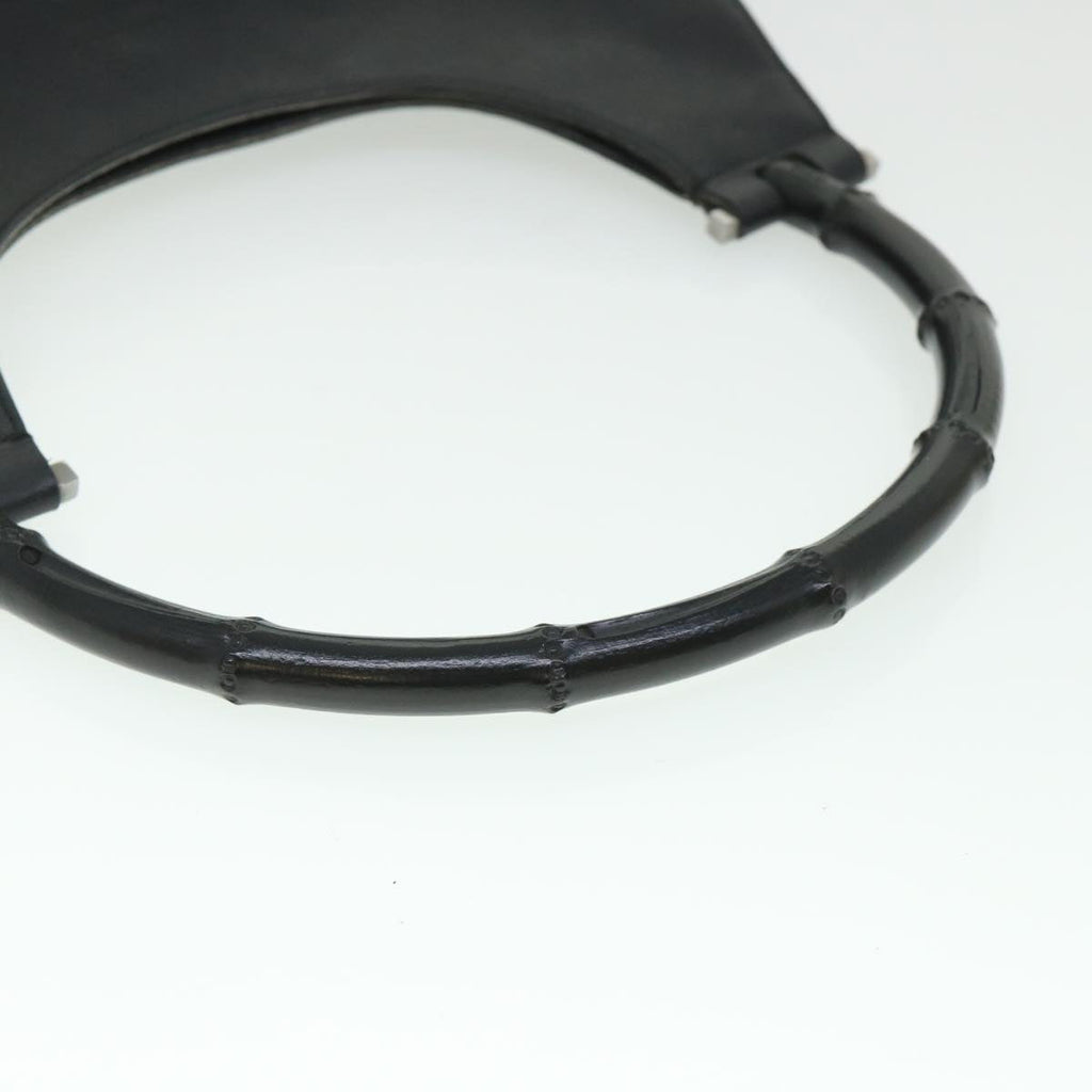 GUCCI Bamboo Shoulder Bag Leather Black 001 3739 002053 54151