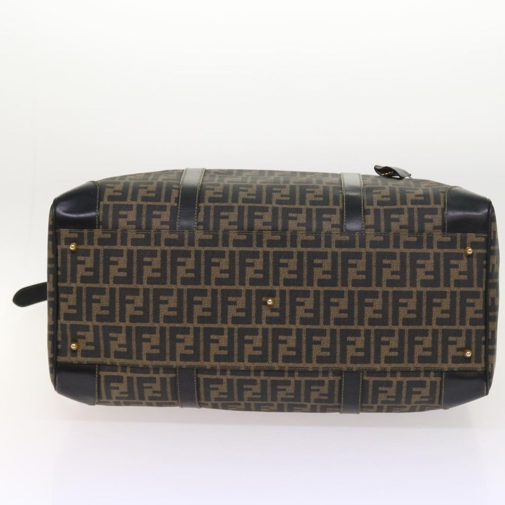 FENDI Zucca Canvas Boston Bag 2way Black Brown 54154