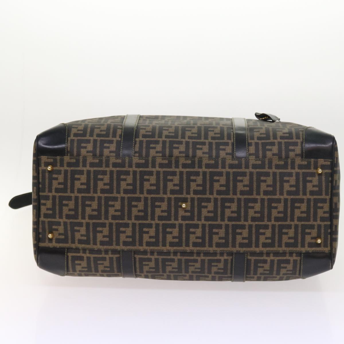 FENDI Zucca Canvas Boston Bag 2way Black Brown 54154