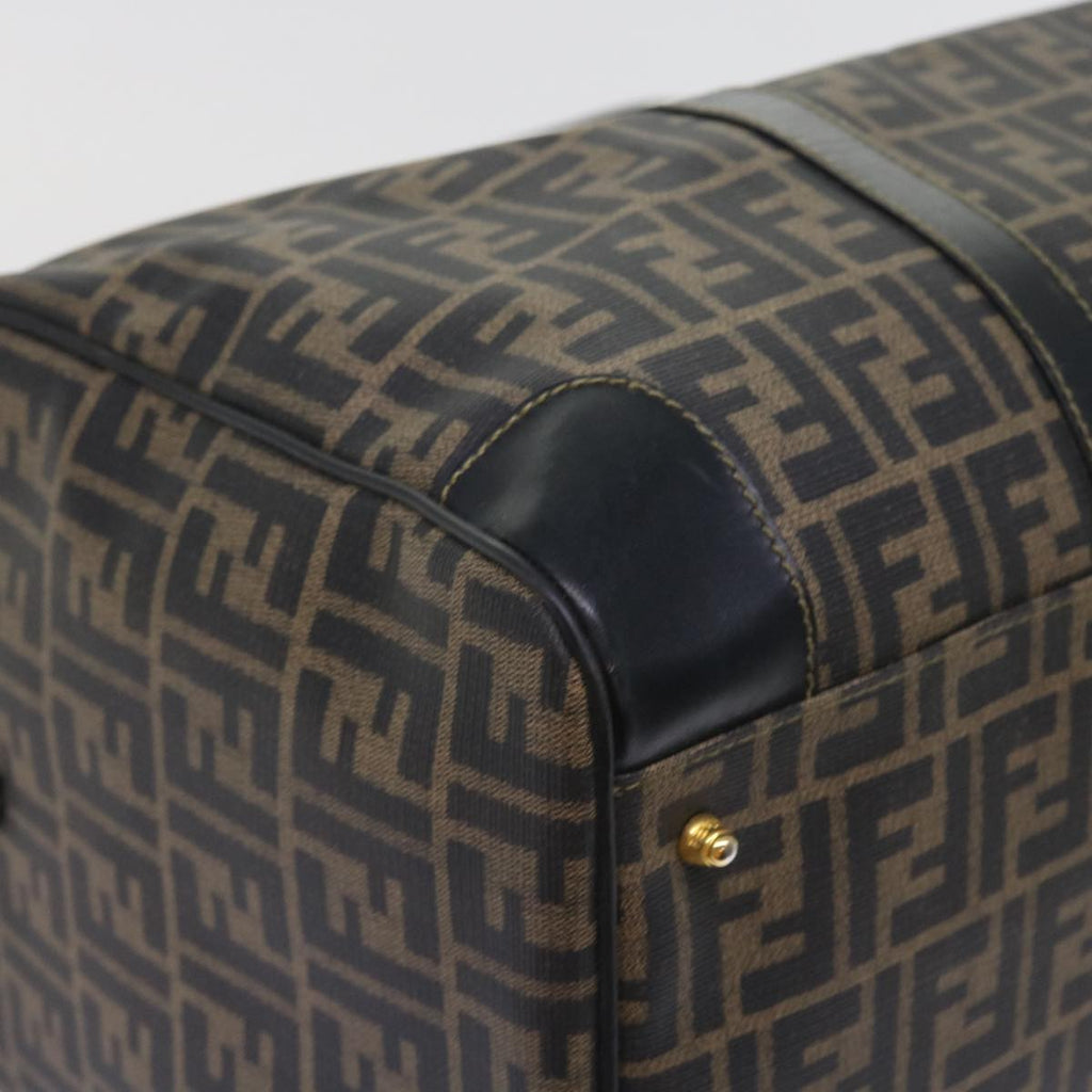 FENDI Zucca Canvas Boston Bag 2way Black Brown 54154