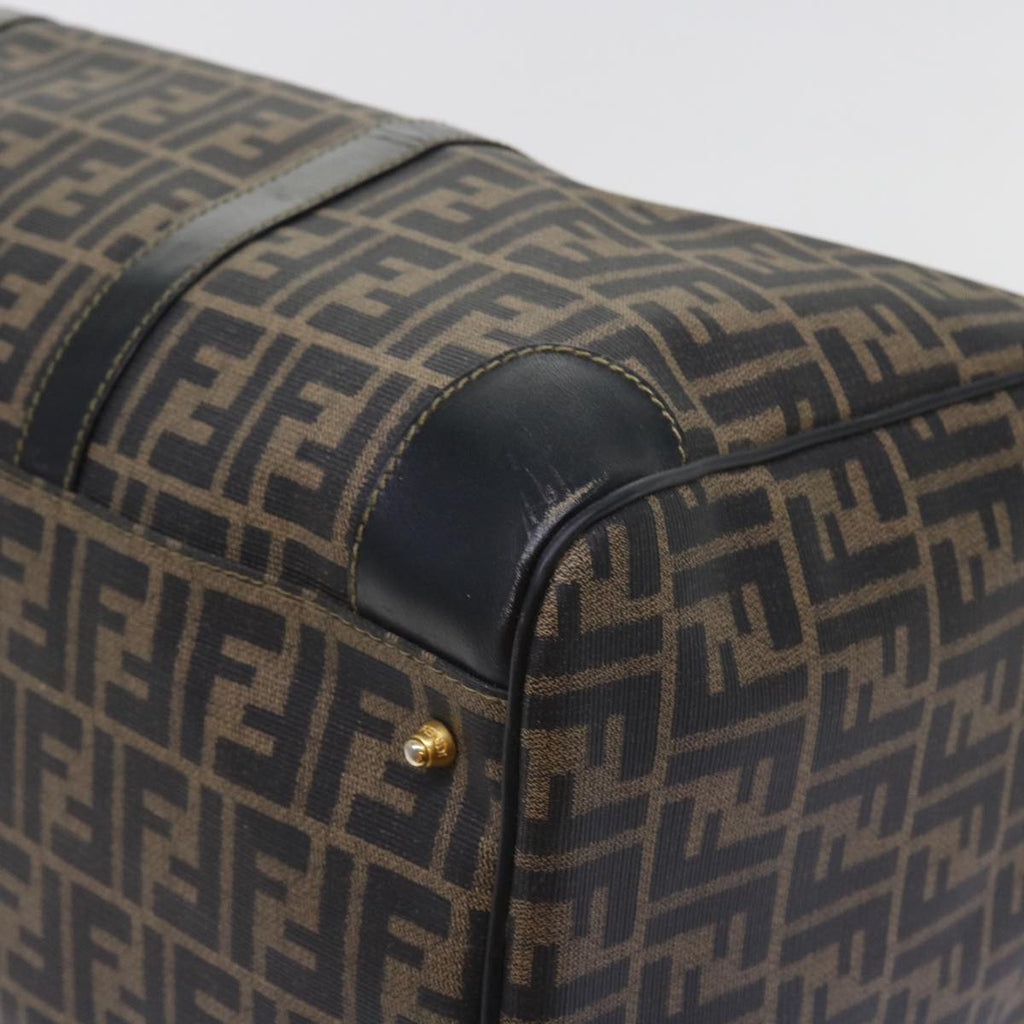 FENDI Zucca Canvas Boston Bag 2way Black Brown 54154