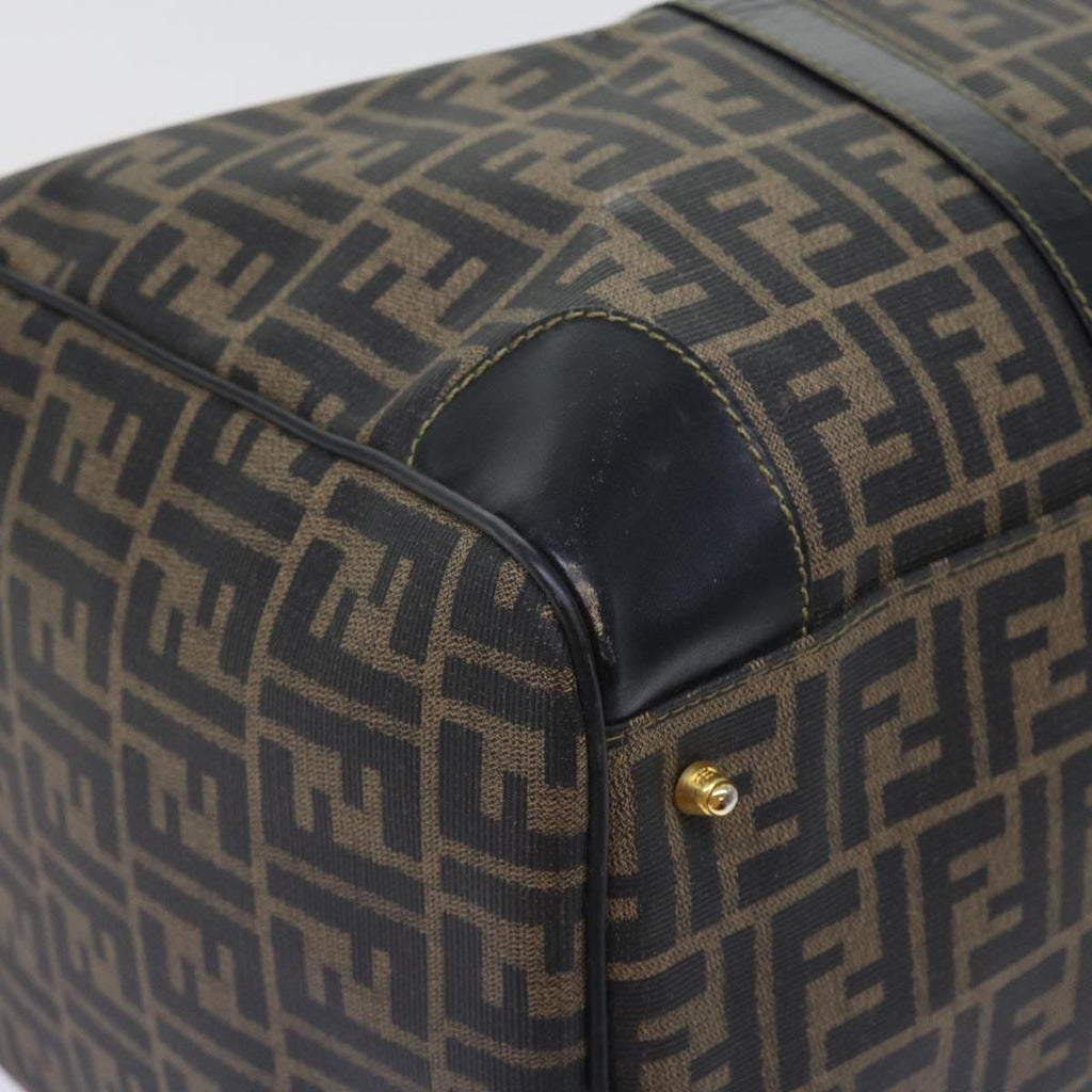 FENDI Zucca Canvas Boston Bag 2way Black Brown 54154
