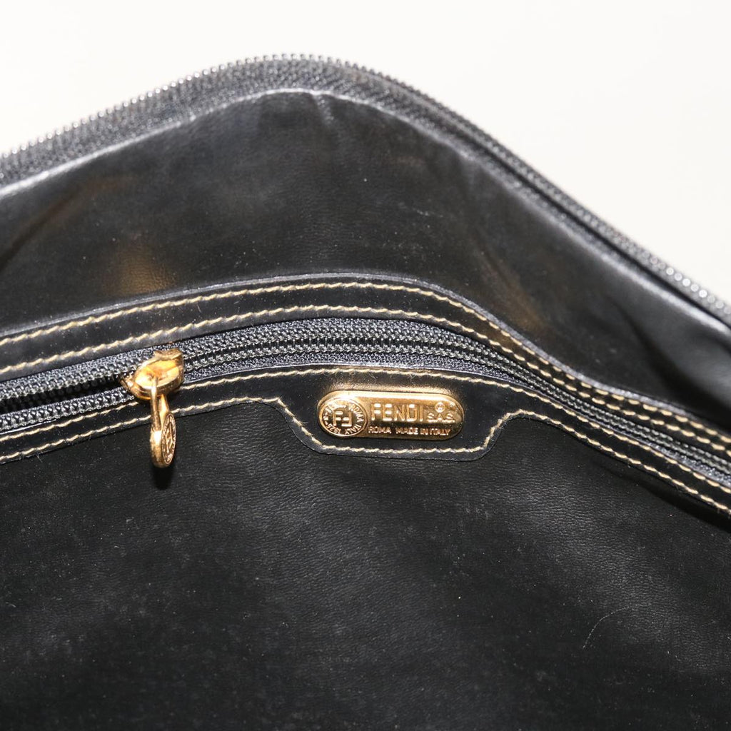 FENDI Zucca Canvas Boston Bag 2way Black Brown 54154