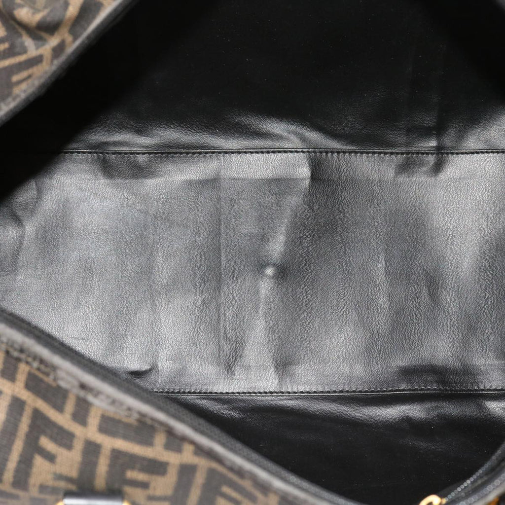 FENDI Zucca Canvas Boston Bag 2way Black Brown 54154