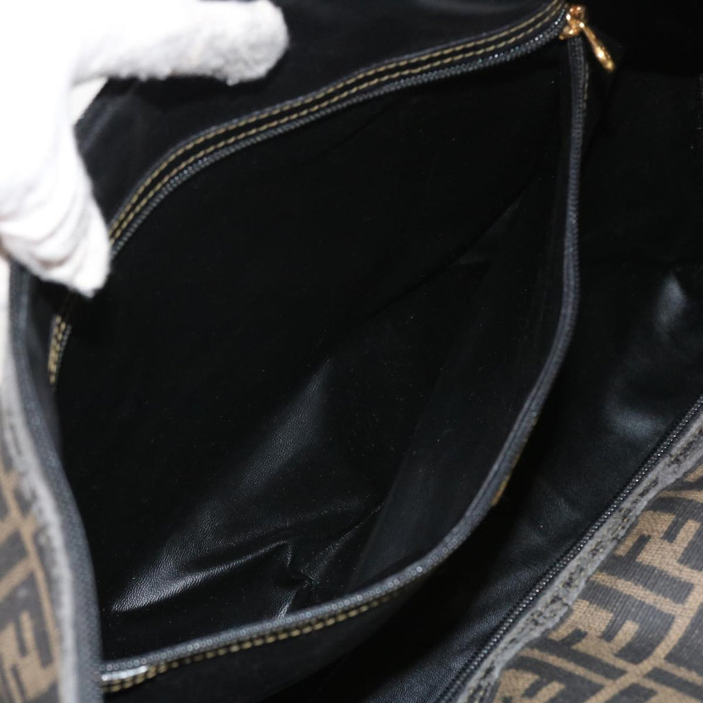 FENDI Zucca Canvas Boston Bag 2way Black Brown 54154