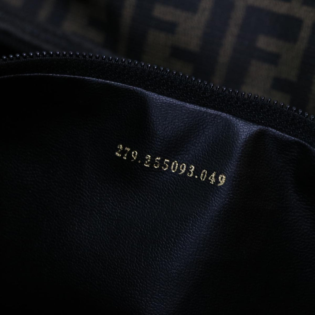 FENDI Zucca Canvas Boston Bag 2way Black Brown 54154