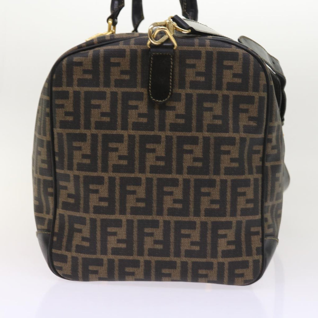 FENDI Zucca Canvas Boston Bag 2way Black Brown 54154
