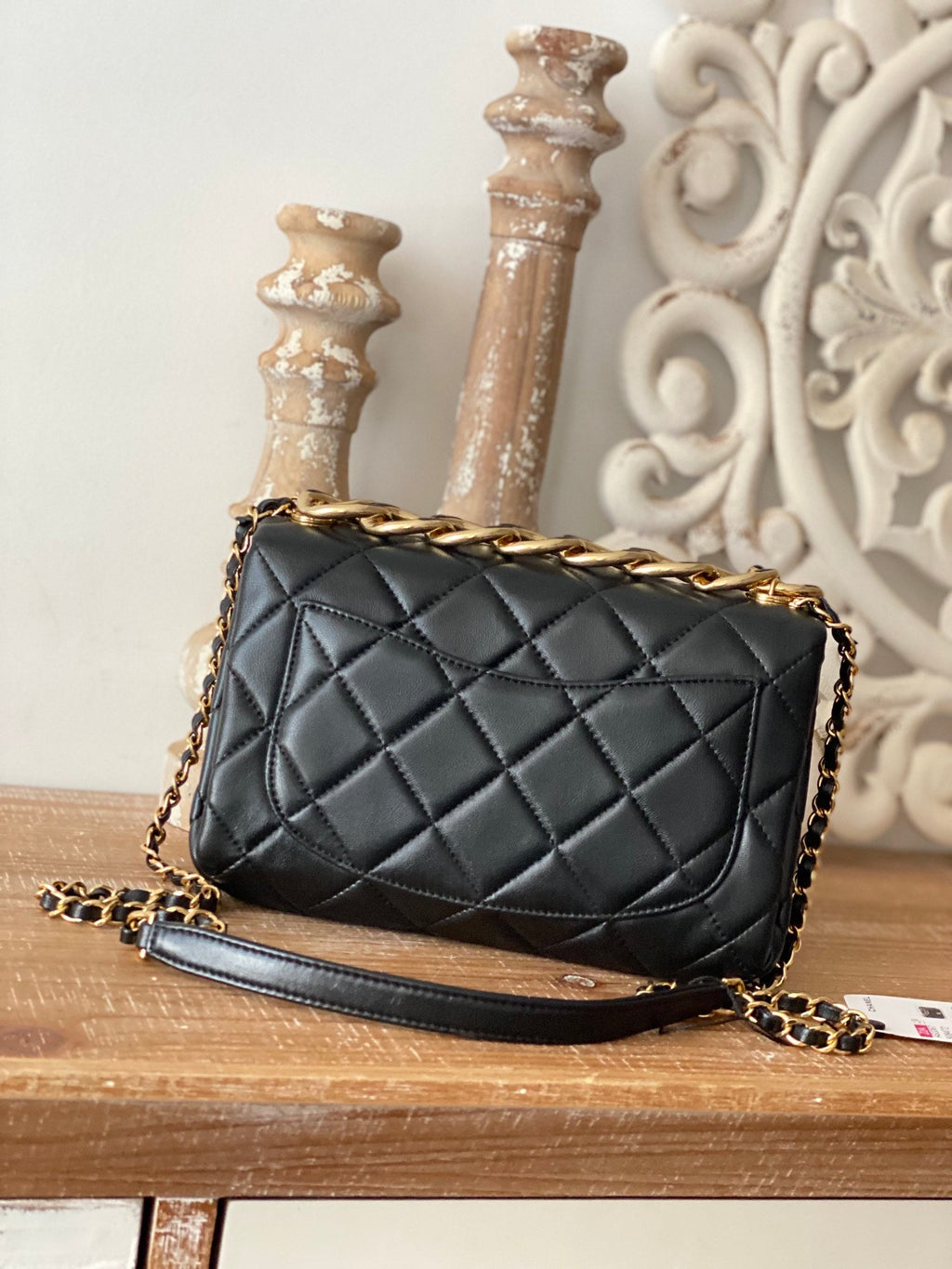 CHLLarge Flap Black Bag For Women 23cm/9in