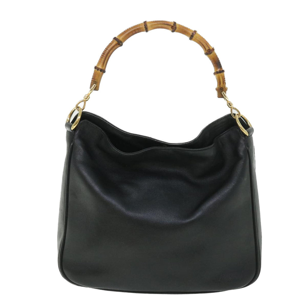 GUCCI Bamboo Shoulder Bag Leather 2way Black 54322