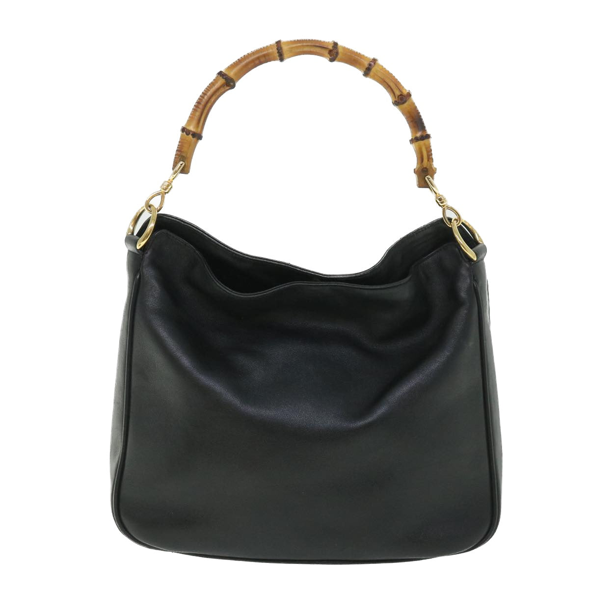 GUCCI Bamboo Shoulder Bag Leather 2way Black 54322