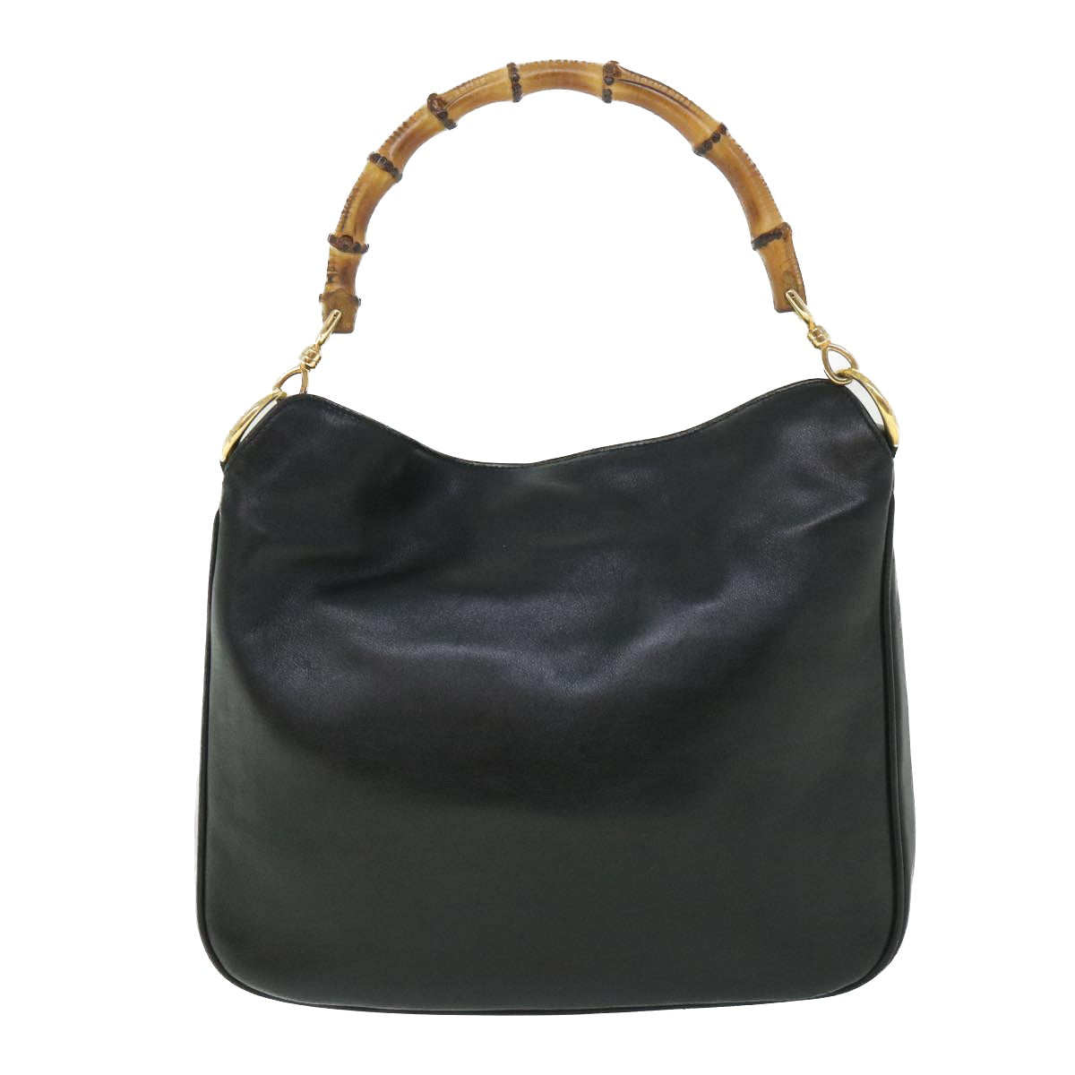 GUCCI Bamboo Shoulder Bag Leather 2way Black 54322