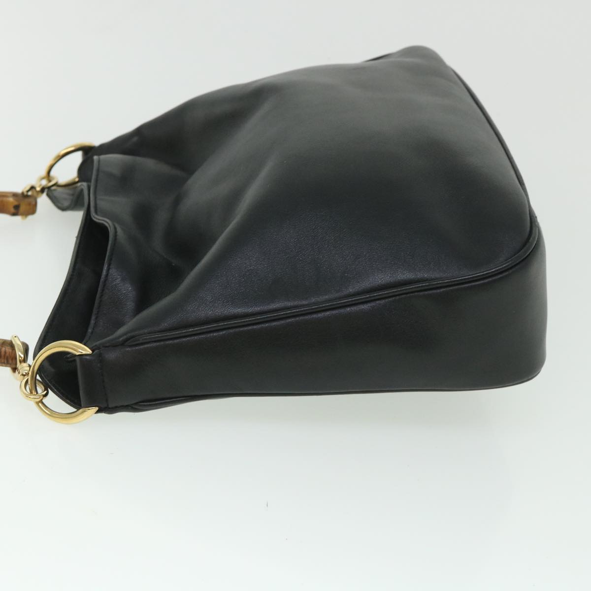 GUCCI Bamboo Shoulder Bag Leather 2way Black 54322