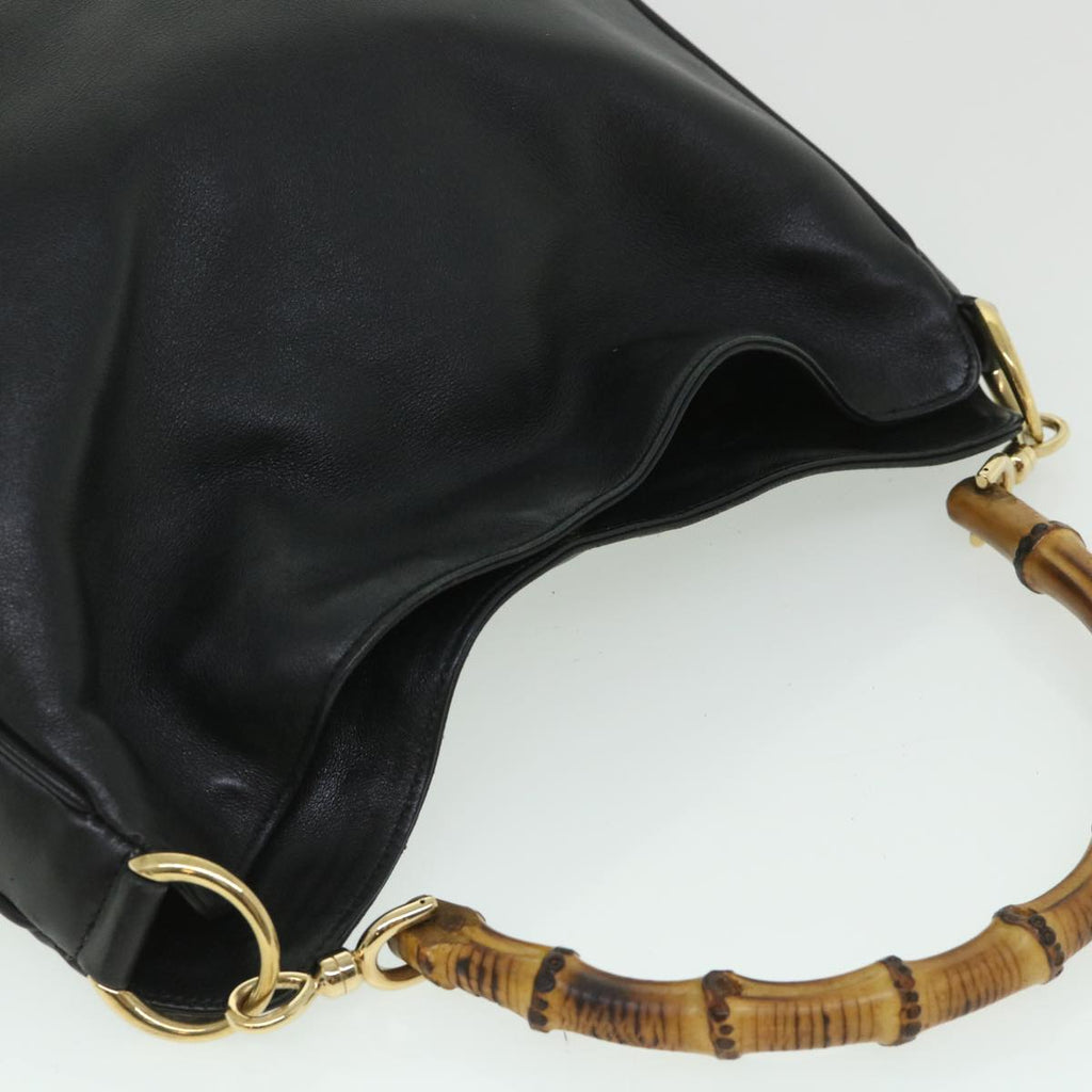GUCCI Bamboo Shoulder Bag Leather 2way Black 54322