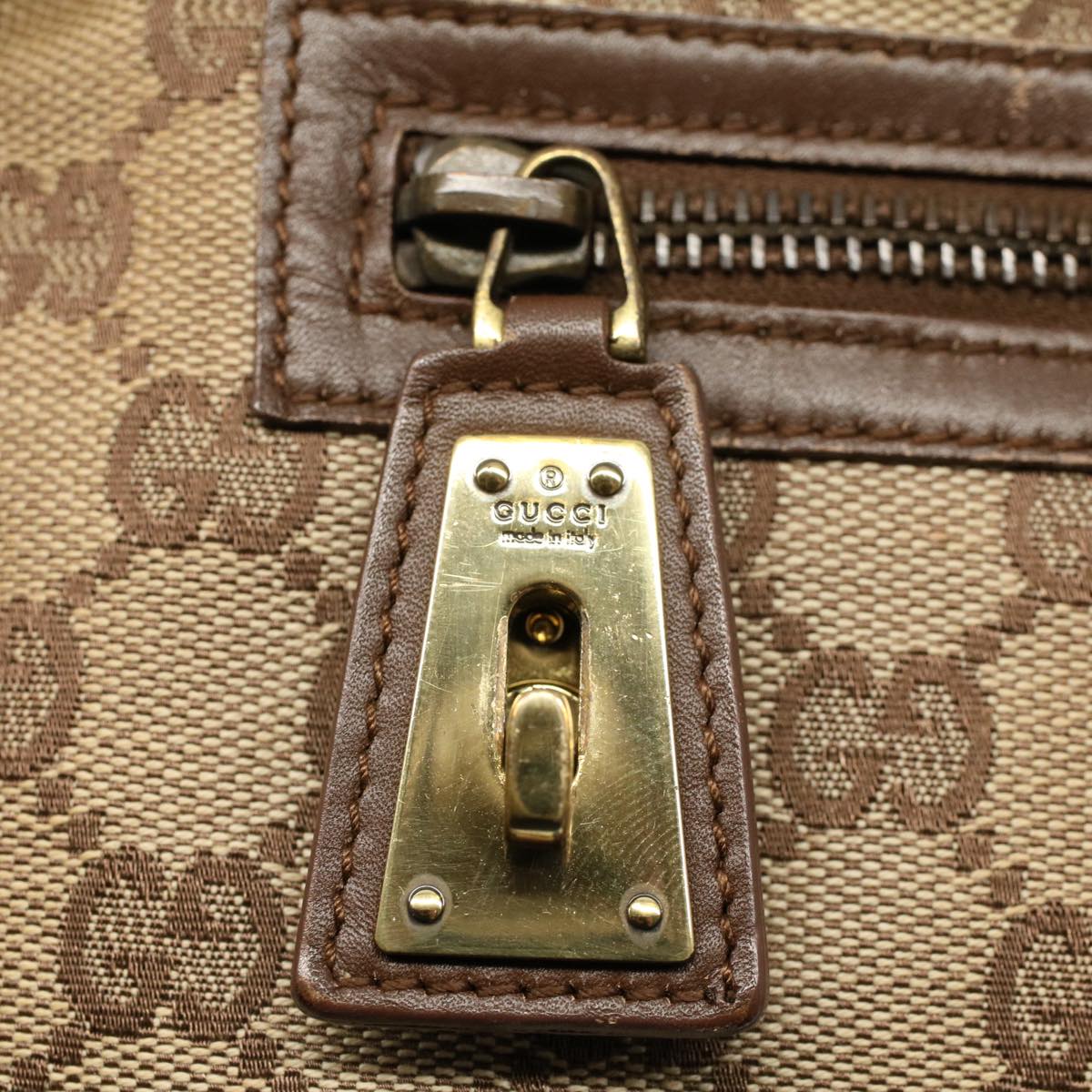 GUCCI GG Canvas Shoulder Bag Beige 130736 54324