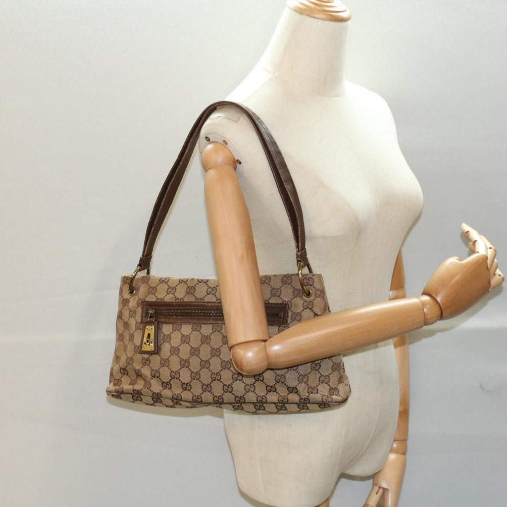 GUCCI GG Canvas Shoulder Bag Beige 130736 54324