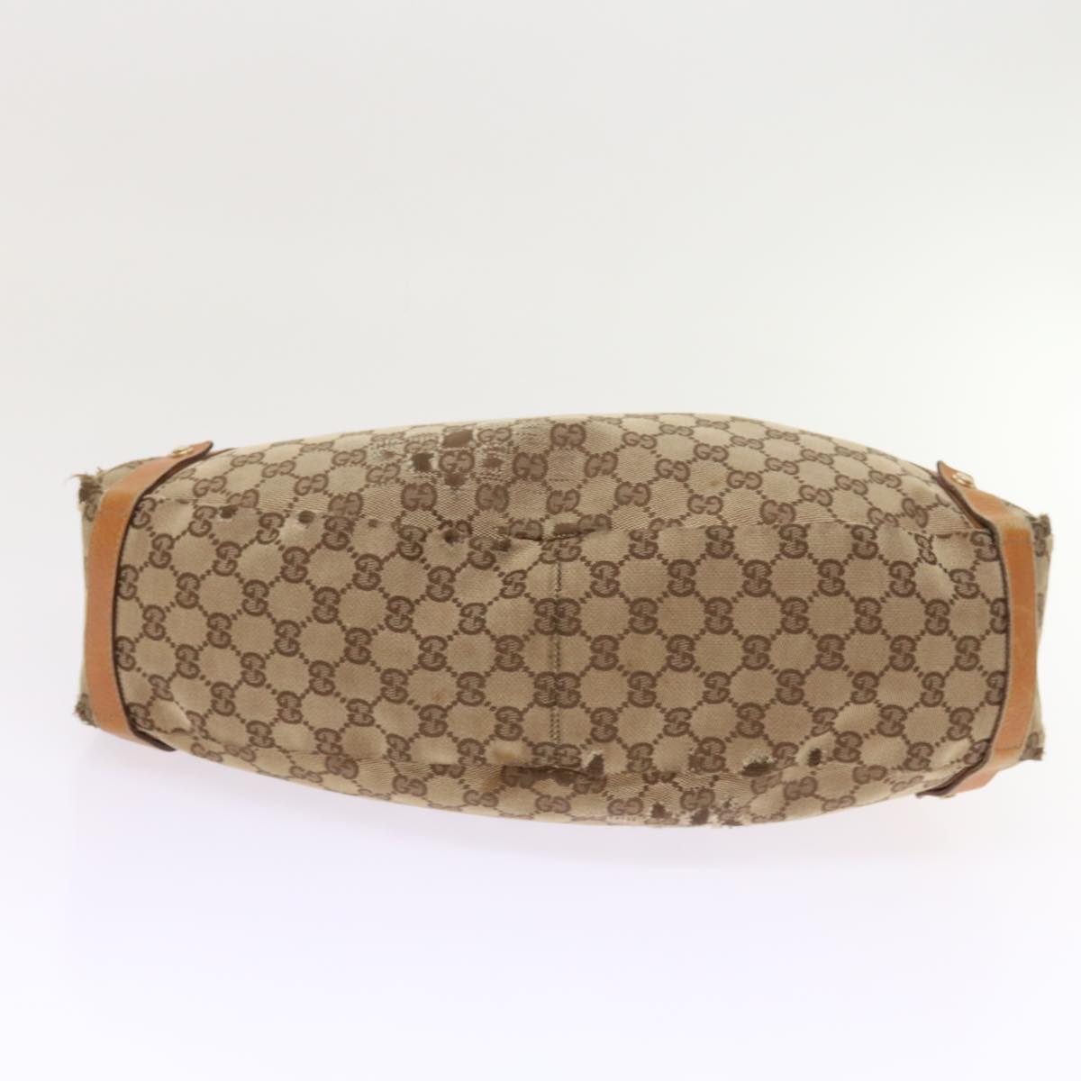 GUCCI GG Canvas Shoulder Bag Leather Beige Orange 54329