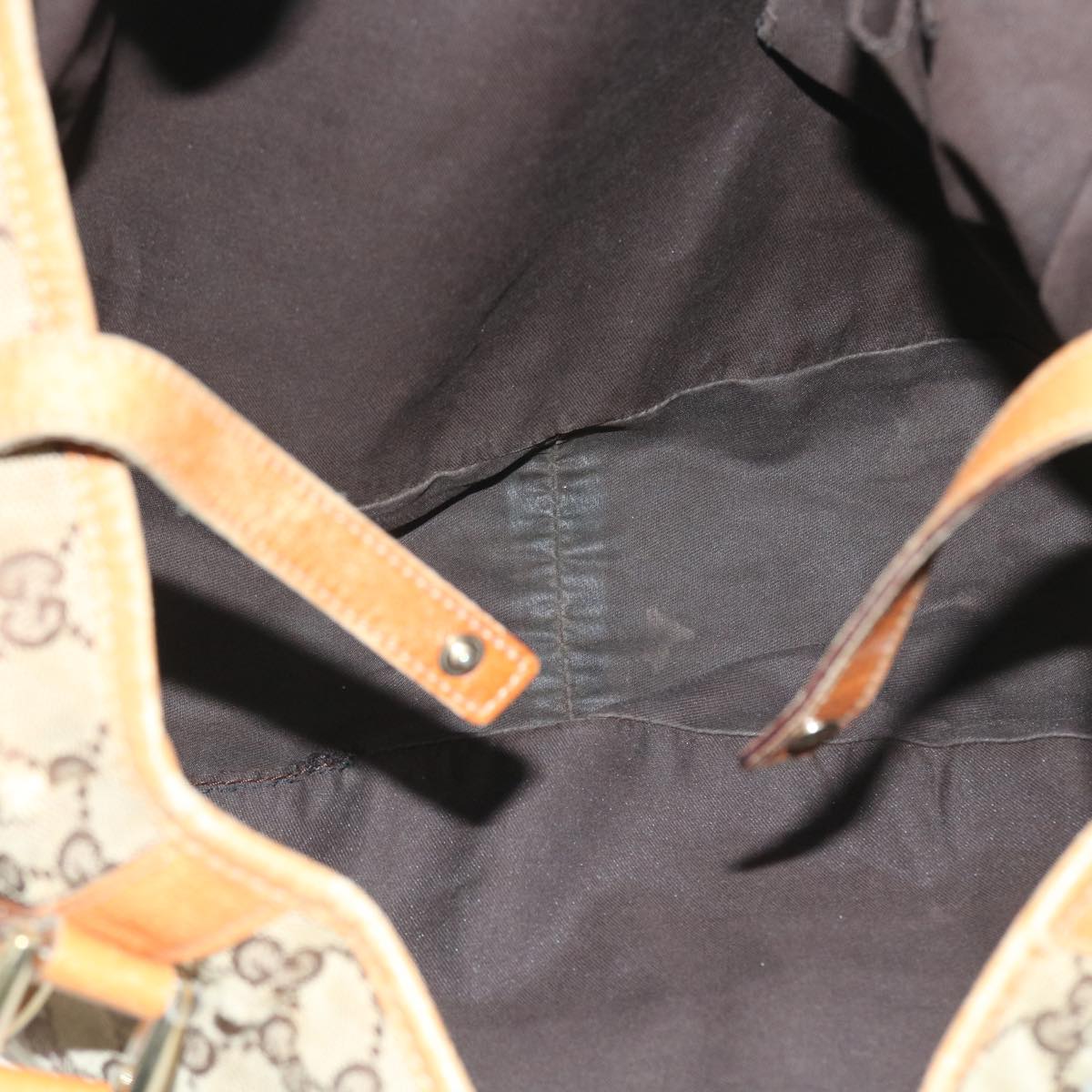GUCCI GG Canvas Shoulder Bag Leather Beige Orange 54329