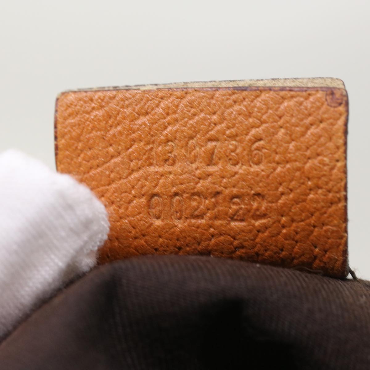 GUCCI GG Canvas Shoulder Bag Leather Beige Orange 54329