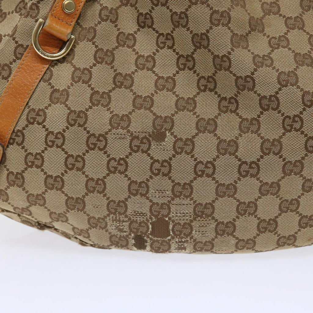GUCCI GG Canvas Shoulder Bag Leather Beige Orange 54329