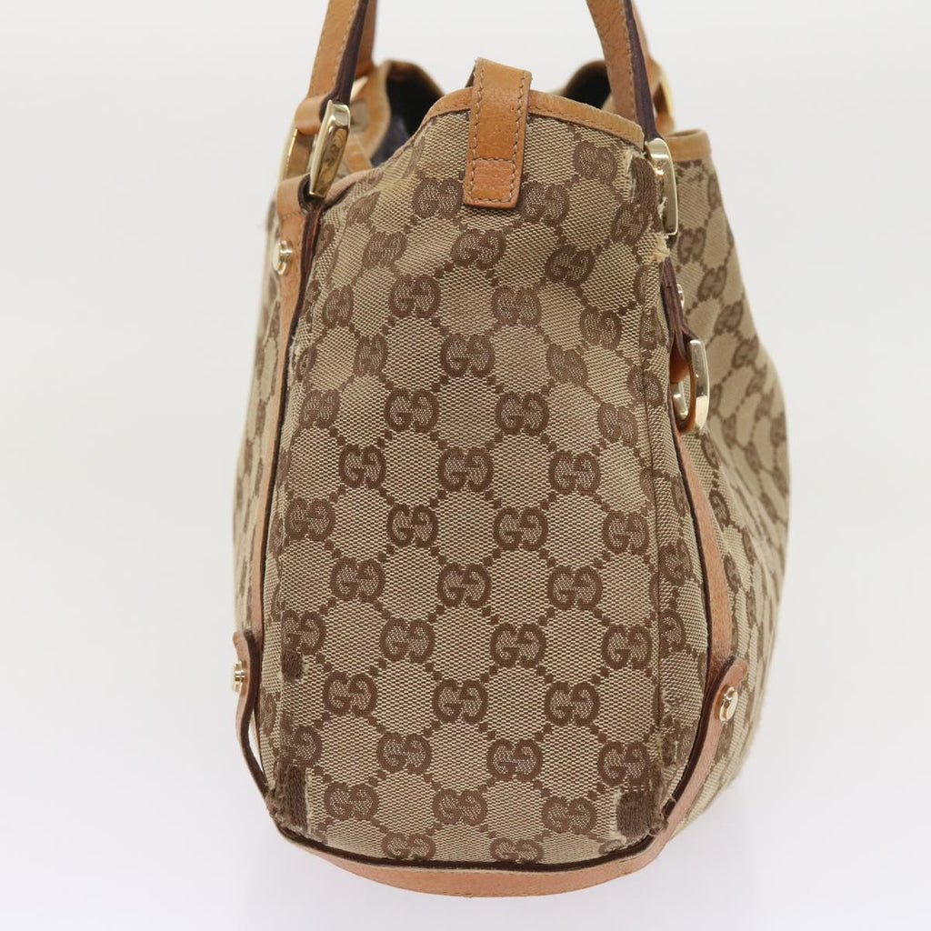 GUCCI GG Canvas Shoulder Bag Leather Beige Orange 54329