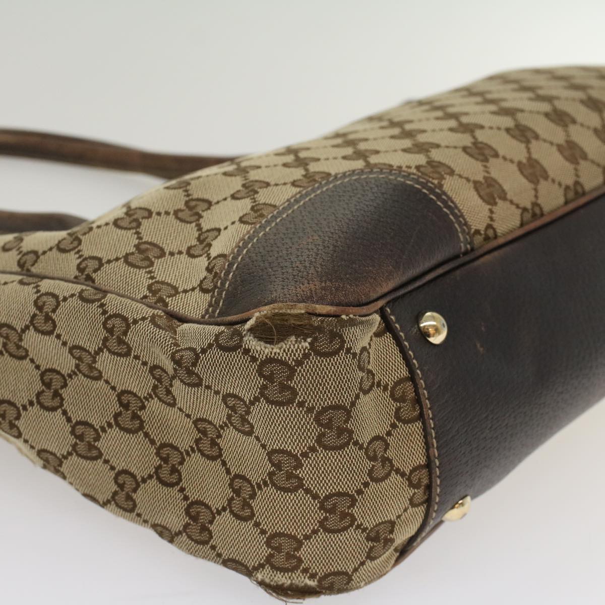 GUCCI GG Canvas Web Sherry Line Tote Bag Beige Red Green 163805 54330