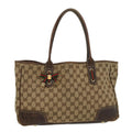 GUCCI GG Canvas Web Sherry Line Tote Bag Beige Red Green 163805 54330