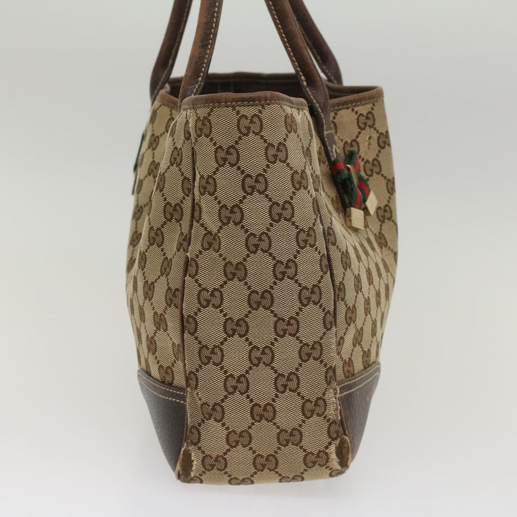 GUCCI GG Canvas Web Sherry Line Tote Bag Beige Red Green 163805 54330